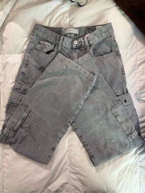 PacSun Light Gray Denim Cargo Pants